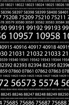 Abstract background image of a set of successive five-digit white numbers of  イラスト素材