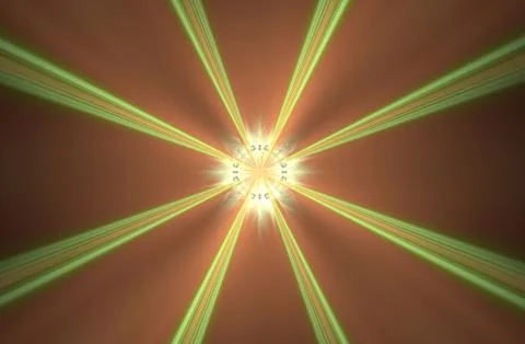 Abstract background image space portal with long green rays diverging Stock Illustration