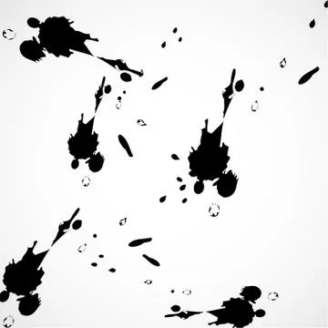 Abstract background with ink blots. Black drops Stock Illustration