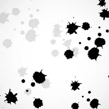 Abstract background with ink blots. Black drops Illustrazione stock