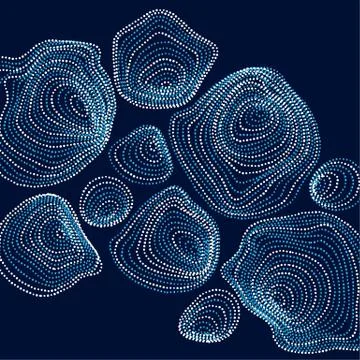 Abstract Background inspired by nature stone shapes. dynamic emitted particle Stock Illustration