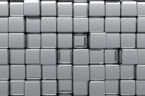Abstract background of interlocking gray cubes Stock Illustration