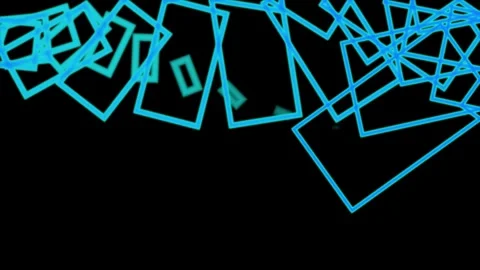 Abstract Background of Interlocking Neon Blue Squares Stock Footage 308228250
