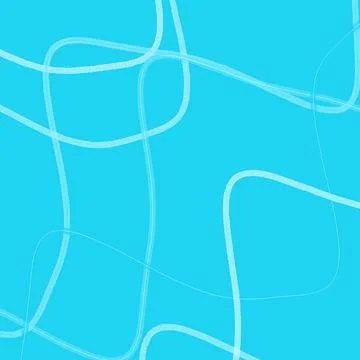 Abstract Background with Intersecting White Wavy Lines on Bright Cyan Stock Illustration