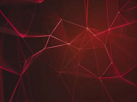 Abstract background with interweaving of colored lines and dots Stockillustratie