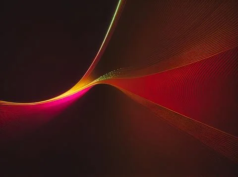 Abstract background with interweaving of colored lines and dots Illustrazione stock