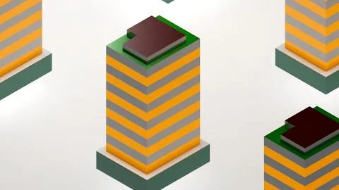 Abstract background with isometric city Stock Illustration