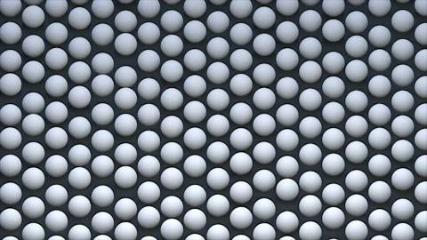 Abstract background with isometric spheres on surface, 3d rendering Stock Illustration