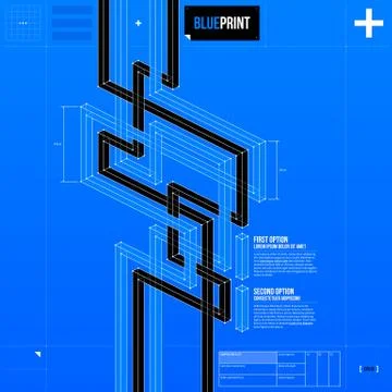 Abstract background with isometric stripes in blueprint style. EPS10 Stock Illustration