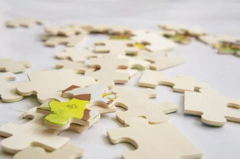 Abstract background jigsaw part decision teamwork concept Foto stock