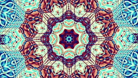 Abstract background kaleidoscope mandala round geometric seamless pattern. Loop Stock Footage 337324460