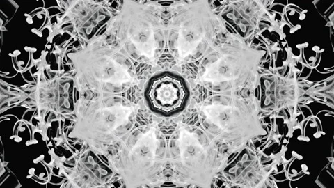 Abstract background. Kaleidoscope pattern sequence. White, black, slowly Stock Footage 159617642