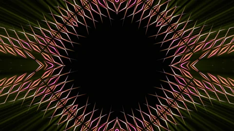 Abstract background of kaleidoscopic corridor with moving geometric shapes Stock Footage 147863848