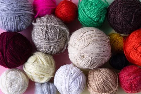 Abstract background of knitting balls Stock Photos