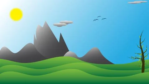 Abstract background landscape of summer day Stock Illustration