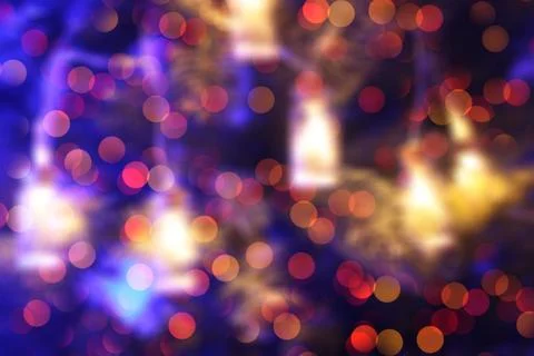 Abstract background. Lanterns on the Christmas tree. Stock Photos