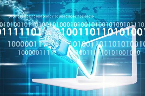 Abstract background with laptop Stock Illustration