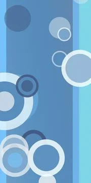 An abstract background of layered blue circular bubbles and rings with soft.. Stock Illustration
