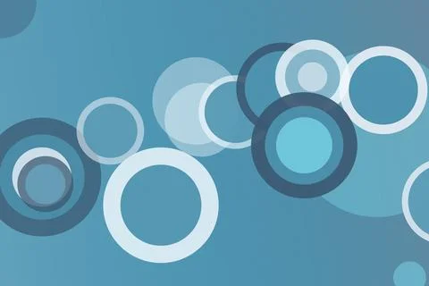 Abstract background with layered circular rings and soft gradients in blue .. Stock Illustration
