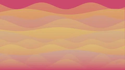 Abstract background with layered colorful wavy shapes in warm sunset tones .. Stock Illustration