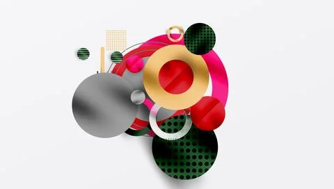 Abstract background - layered geometric shapes with smooth gradients and Stock Illustration