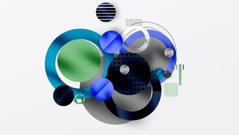 Abstract background - layered geometric shapes with smooth gradients and Stock Illustration