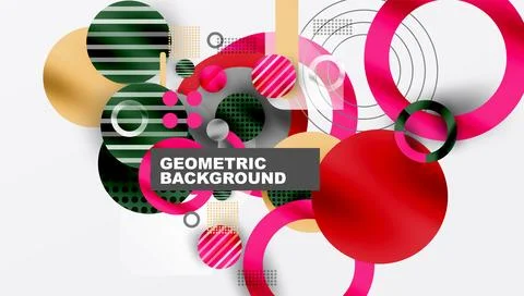 Abstract background - layered geometric shapes with smooth gradients and Stock Illustration