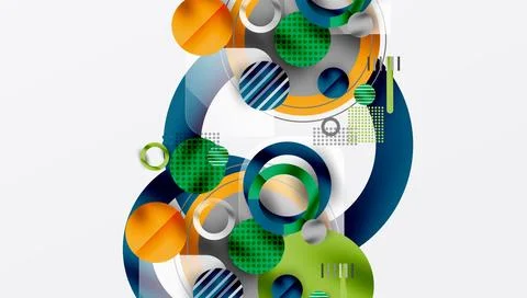 Abstract background - layered geometric shapes with smooth gradients and Illustrazione stock