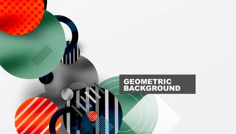 Abstract background - layered geometric shapes with smooth gradients and Illustrazione stock