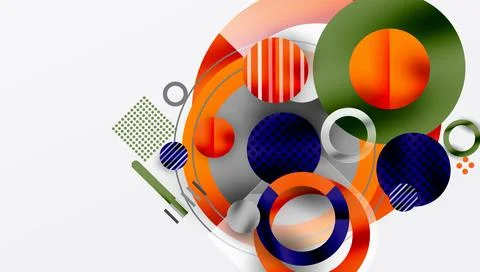 Abstract background - layered geometric shapes with smooth gradients and Stock Illustration