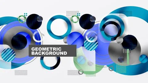 Abstract background - layered geometric shapes with smooth gradients and Stock Illustration