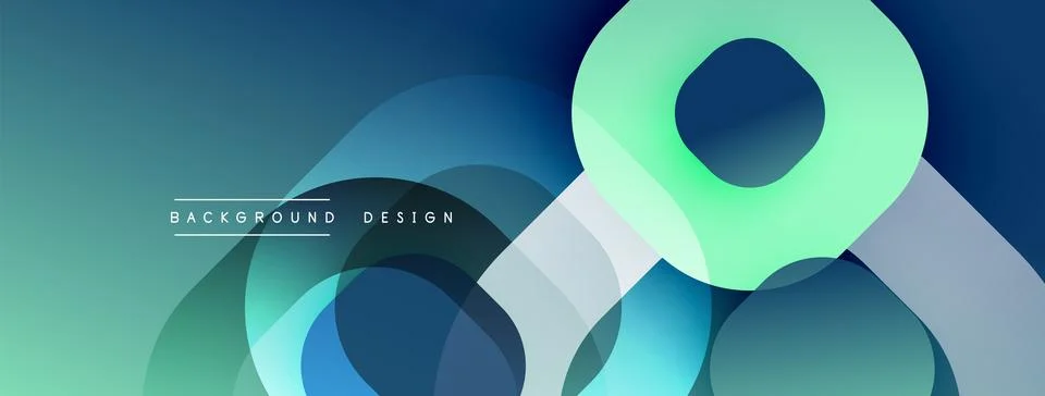 Abstract background with layered translucent gradient shapes Illustrazione stock