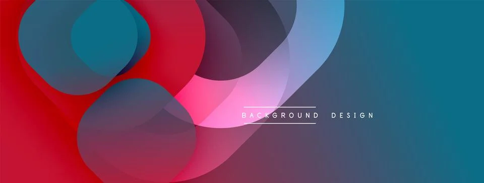 Abstract background with layered translucent gradient shapes Illustrazione stock