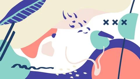 Abstract background with leaf and shapes Stock Illustration