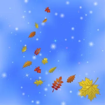 Abstract background with leaves on sky Stock Illustration