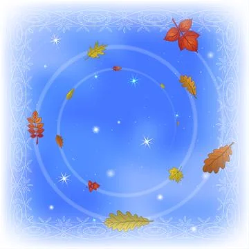 Abstract background with leaves on sky Stock Illustration