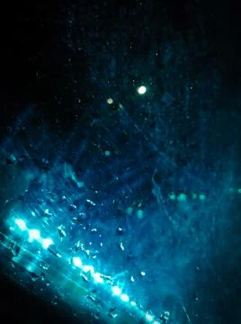 Abstract background with LED light and water streaks on the glass Stock Photos