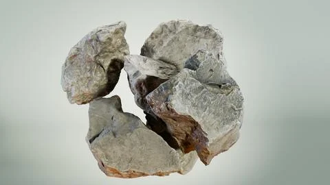 Abstract background with levitating stones rocks cobblestone, asteroid meteorite Stock Illustration