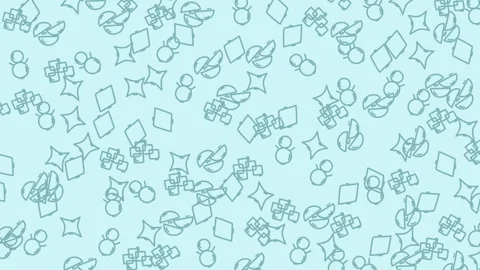 Abstract background light blue geometric diamonds, circles, and random shapes Stock Footage 336436039