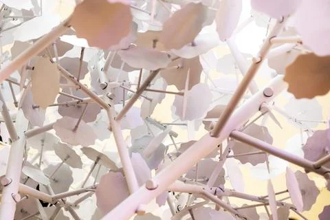 Abstract background of light decorative elements in the interior 스톡 사진