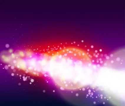 Abstract background with light glare, bokeh and glowing particles. Illustrazione stock