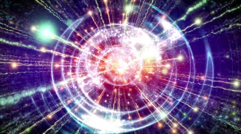 Abstract background, light particles, and energy waves shining, flickering, Video stock 36722016