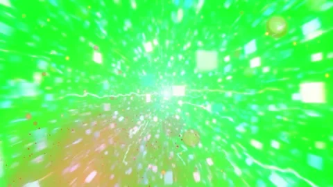 Abstract background with light streaks and particles moving fast in a green Stock Footage 337463523