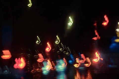 Abstract background of light trails at night Stock Photos