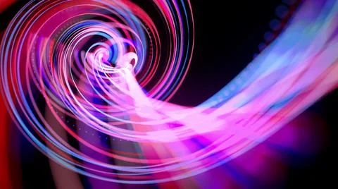 Abstract background with light trails, stream of red blue neon lines in space Stock Illustration