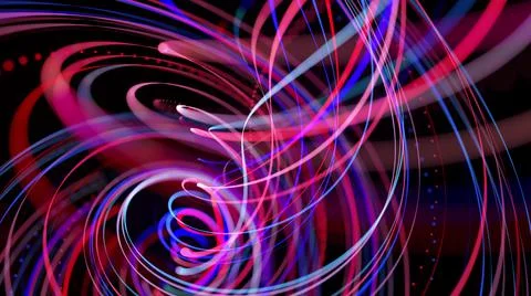 Abstract background with light trails, stream of red blue neon lines in space Stock Illustration