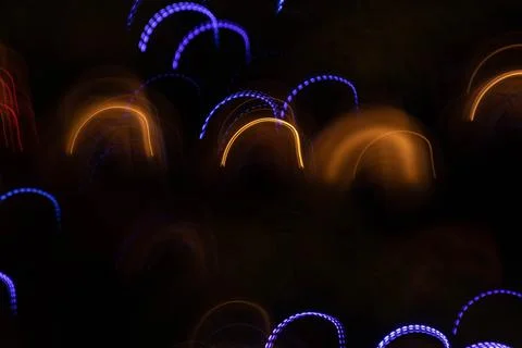 Abstract background with lights at low exposure. Stock Photos