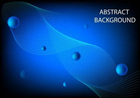 Abstract background line curve parallel with blue ball vector illustration Illustrazione stock