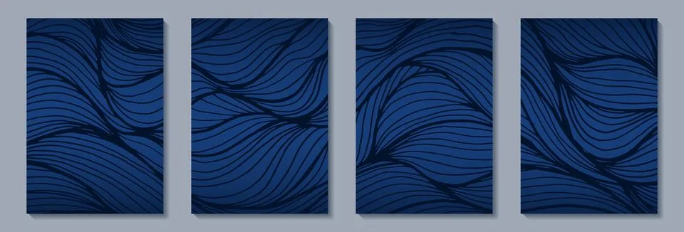 Abstract background line wave in abstract style on blue background. Modern sh Stock Illustration