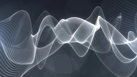 Abstract background with lines. Abstract glowing white digital particle wave. Stock Footage 308113748